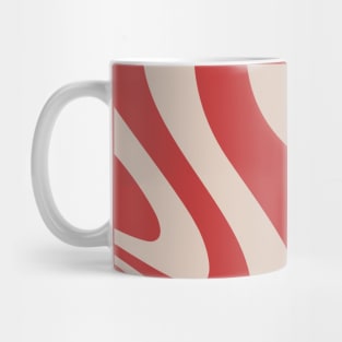 Beige & Rouge Red Abstract Fluid Pattern Design Mug